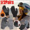 Electric Heated Gloves Touch Screen Thermal Knitted Glove Outdoor Riding Mitten USB Heated Gloves for Backpacking Mountaineering