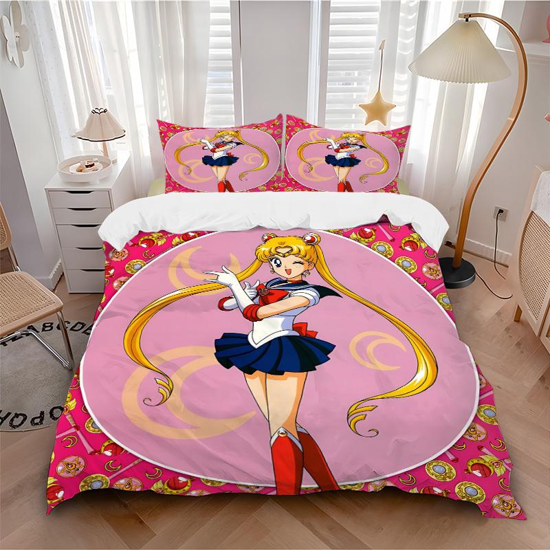 3pcs Sailor Moon Bedding Set: Perfect for Bedroom or Guest Room. Soft and Comfortable with No Core Included Yy251009181