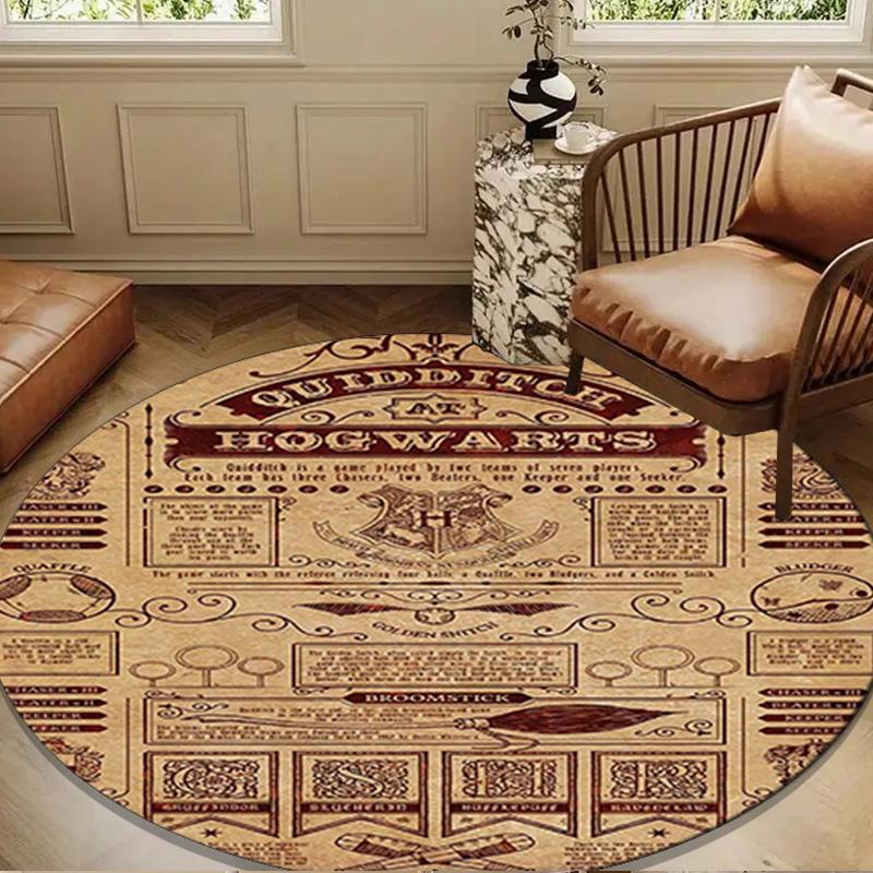 Magic School Adventure Round Rug for Livingroom,Bedroom, Palyroom, Chair Rug, Area rug, Circle Carpet, Large Size Fan Christmas gift