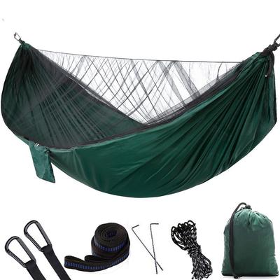 Armeegrün Moskitosichere Schnellöffnende Camping Hängematte, Verlängert 290x140, Mehrzweck Outdoor Netz Hängematte