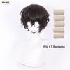 High Quality Dazai Osamu Cosplay Wig Anime Cosplay Short Brown Heat Resistant Synthetic Hair Wigs + Wig Cap