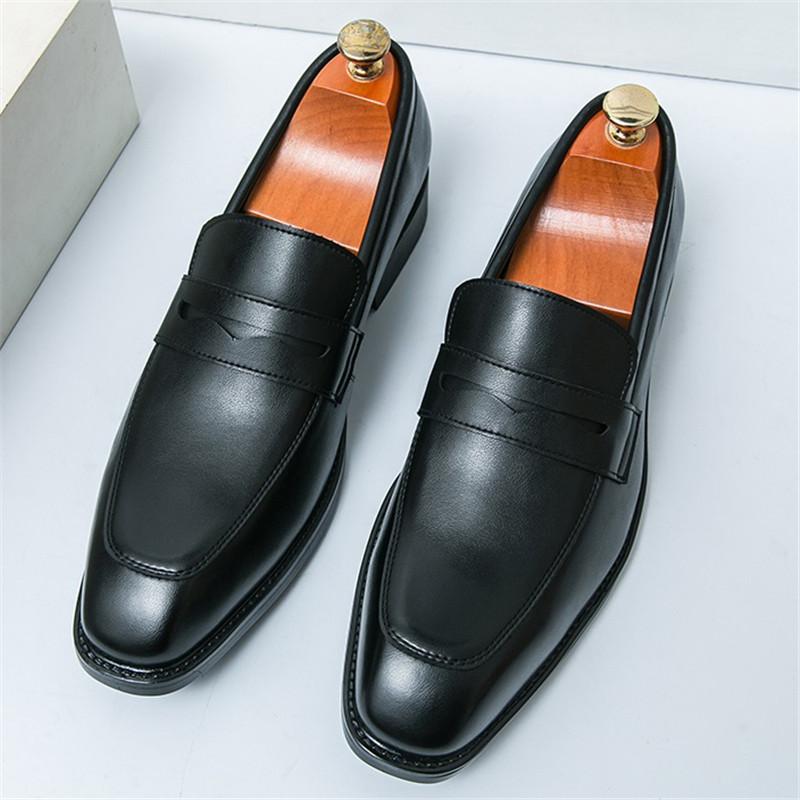 High Quality New Men's Pointed Penny Loafter Patent Leather Casual Shoes Male Formal Wedding Dress Homecoming Zapatos Hombre