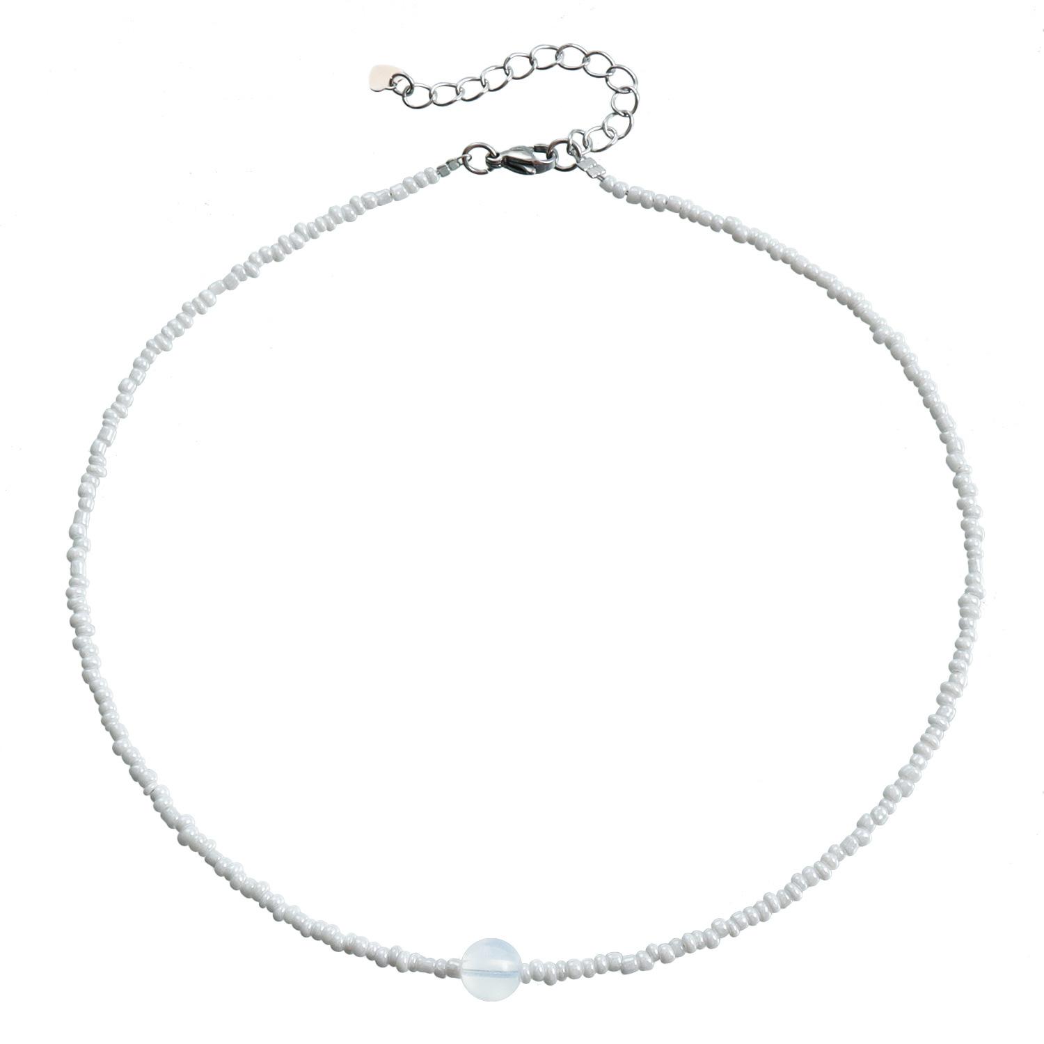 

Украшения Короткая шейная цепочка Стекло Ручная работа Бисером Цепочка на ключицу С чрезвычайно тонкой индивидуальностью Простой универсальный кулон Женщины