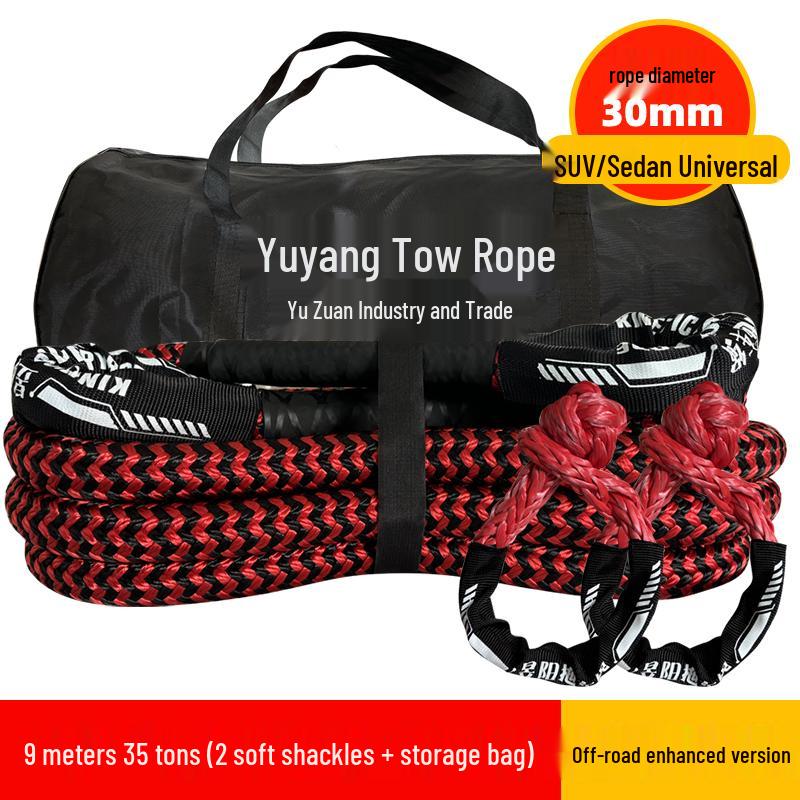 Heavy-Duty 10-Ton Tow Strap with Anti-Wear Hook for Off-Road and Small Vehicles