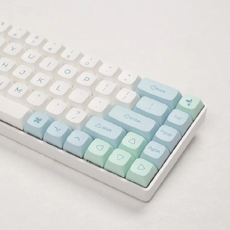 137PCS XDA PBT Keycaps with Heat Sublimated  Ice Mint Theme for Mechanical Keyboard Enthusiasts