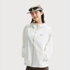 Li Ning Leaf Ruffle Sports Casual Minimalist Solid Color Hooded Zipper Loose Windbreaker Women Outerwear Off-White AFDV448-7