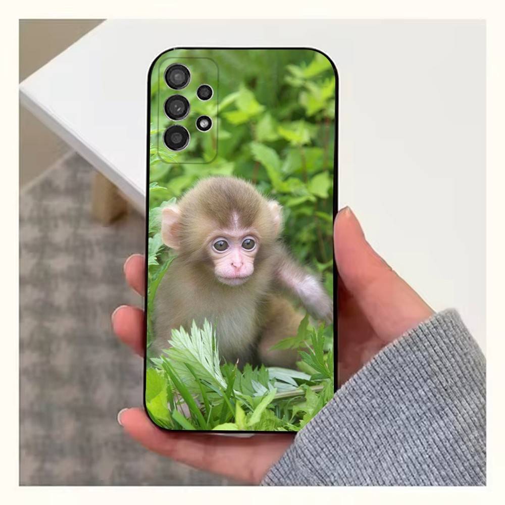 Cute Funny Monkey Phone For Samsung S22,Ultra,S25,S24,S23,FE,Plus,S21,S20,Lite,S10,S9,Soft Silicone Black