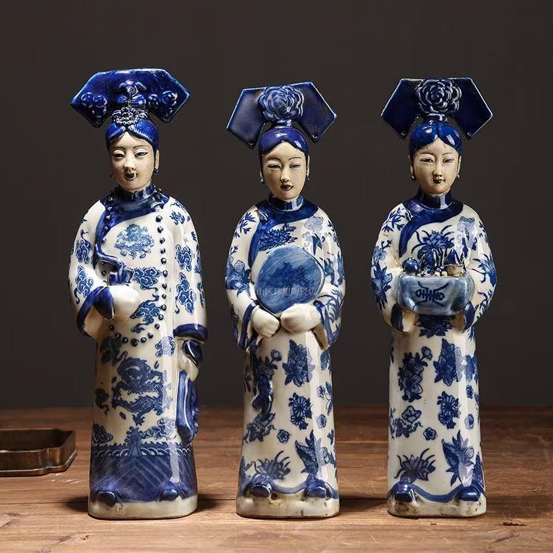 Creative Chinese Court Lady Ceramic Figurine for Modern Home Decor