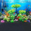 10 Pieces Aquarium Decors Plant Ornaments Green Aquatic PlantTank Landscaping Green Artificial Leaves Hiding Spot