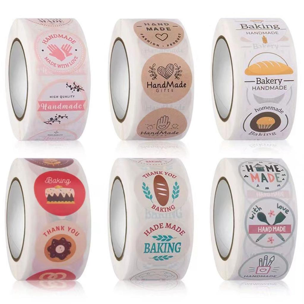 Round Handmade Lables Sticker Self-adhesive Sealing Sticker Baking Decorative Stickers for Gift Wrap Tag Small Business