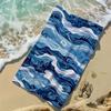 1 Stück Blaue Ozeanwelle Kunstdruck Strandtuch Schnelltrocknend Mikrofaser Sandfrei Saugfähig für Pool Reisen Waschbar