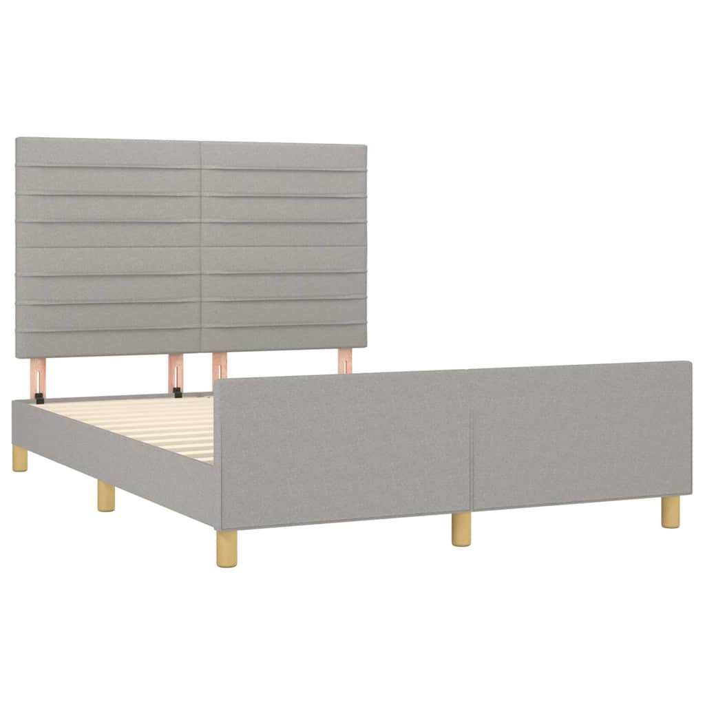 vidaXL Bettgestell ohne Matratze Hellgrau 140x200 cm Stoff