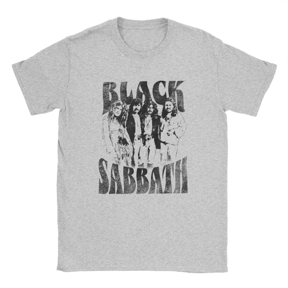 Official Black Group Photo TShirts Men Women British Rock Band Sabbathes Funny Cotton Crewneck Short Sleeve T Shirts Gift Merch