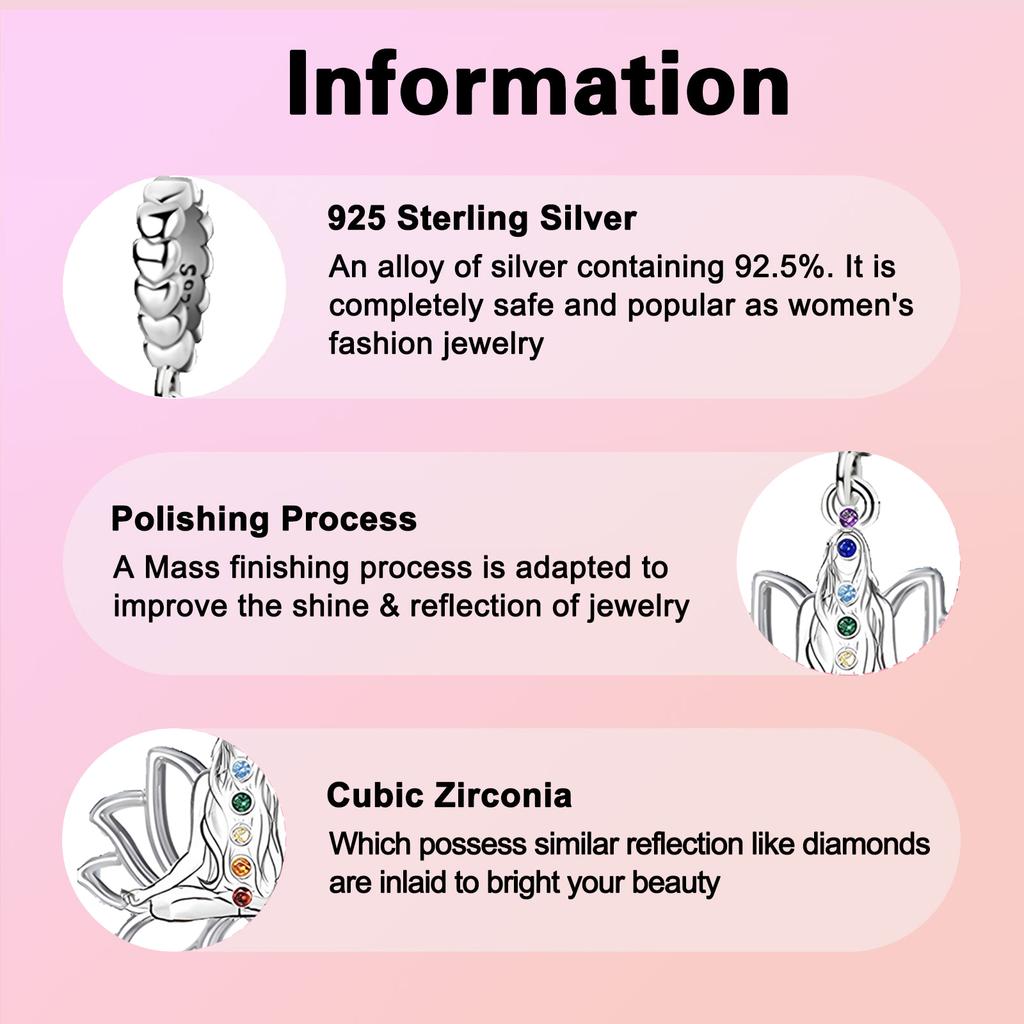 7 Chakras Padmasana Pendant Bead Component Designed For Women Trendy Fashion Ornament Lotus Flower Personalized Elegant Exquisite High Quality Fine