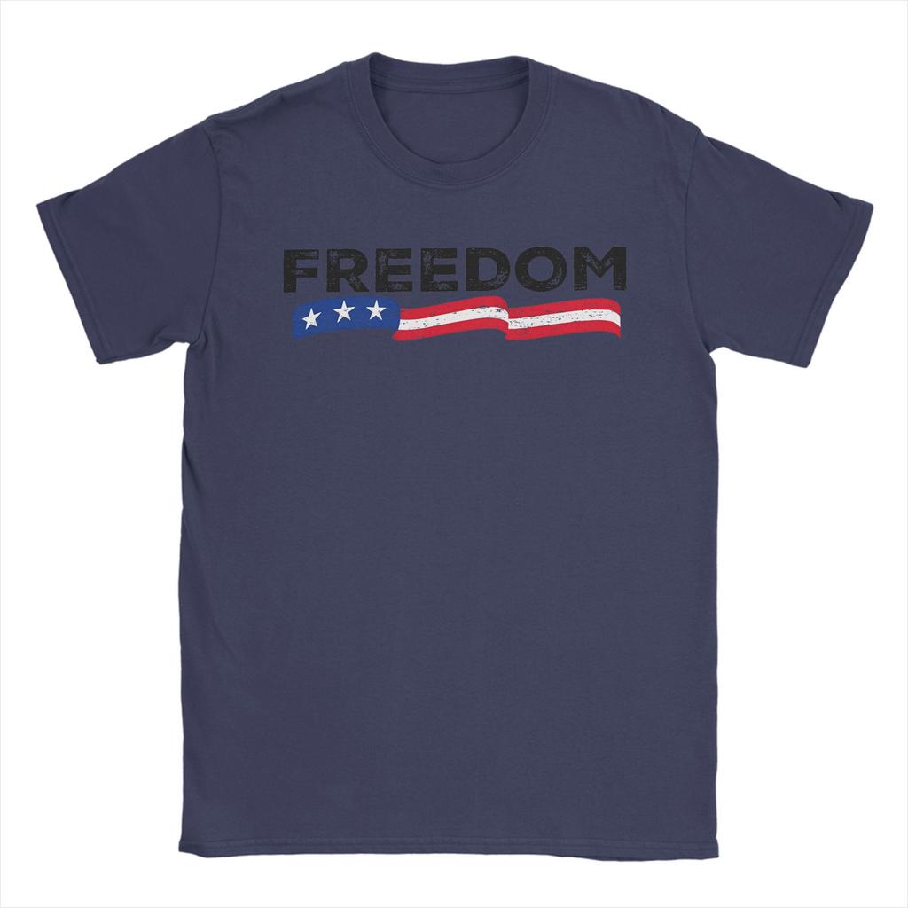 Freedom Turning Point USA T-Shirt Summer Hip Hop T-Shirts Man Pure Cotton O Neck Oversized Clothing Short-Sleeved Classic Tshirt