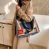 Fashion printed shoulder bag women's 2025 new large-capacity bucket bag niche retro large-capacity portable tote bag
