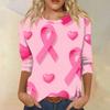 Women's Fashion Casual Seven Split Sleeve Printed Loose Round Neck Top