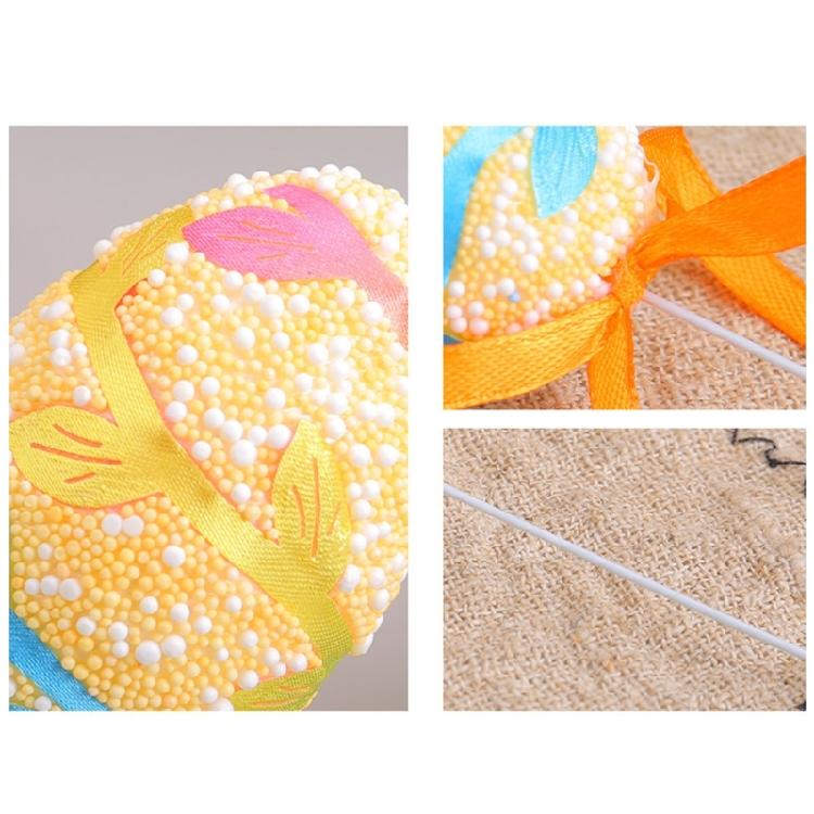 6Pcs Small Colored Foam Eggs with Stick For Festival Celebration Vase Arrangement and Basket Fillers And Art Craft
