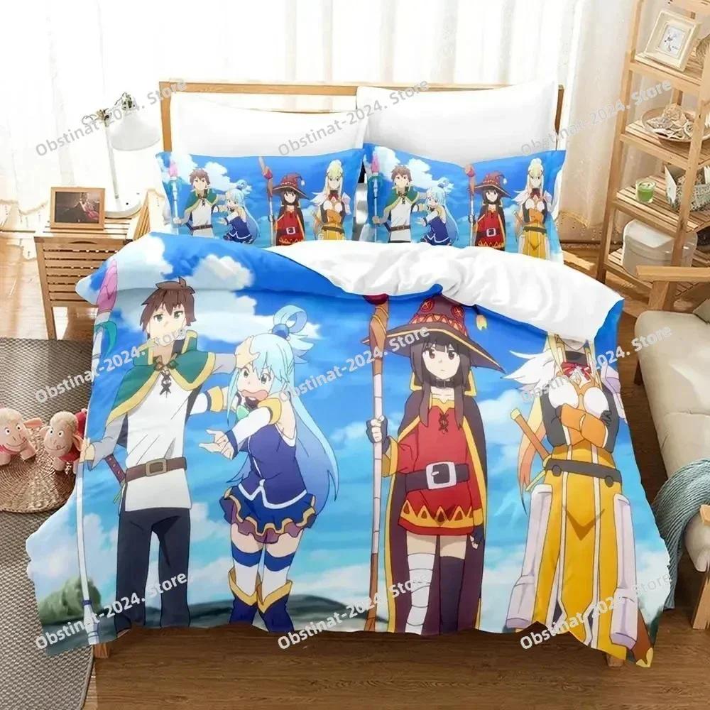 3D Print Anime KonoSuba Bedding set Printed Duvet Cover Pillowcase Single Double Queen Super King Size Sets
