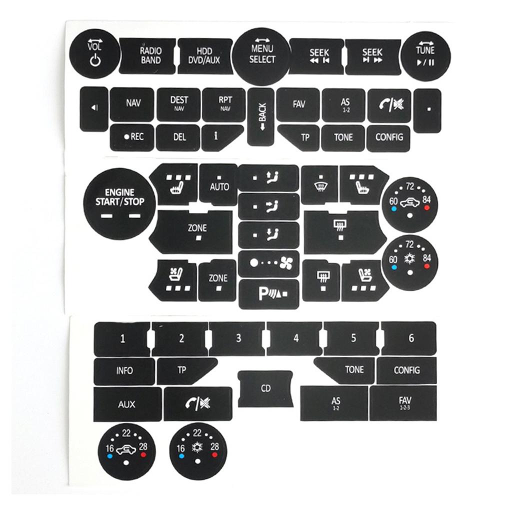 Adesivos para reparo de botões de áudio e rádio CD Buick Encore e Verano