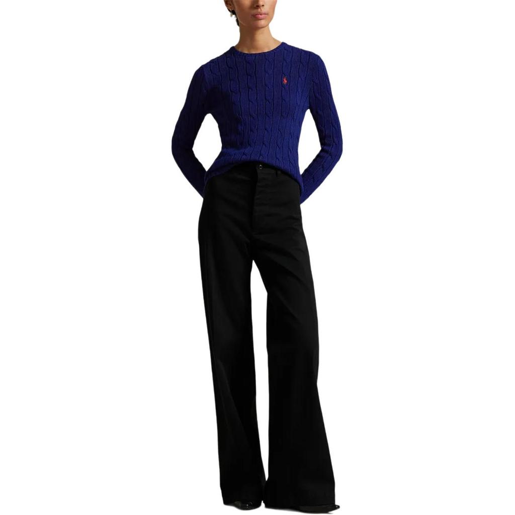 Polo Ralph Lauren Crew Neck Embroidered Pony Logo Long Sleeve Knit Top Women tops 211971869-022