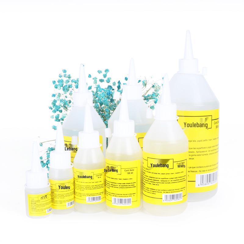 Children's DIY 30ml Transparent Alcohol Glue for Crafting with Non-woven Fabric, Hemp Rope, and Buttons.