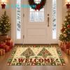 2D Flat Printing, Vintage Christmas Doormat, Machine Washable, Suitable for Home Decor, Entrance, Hallway, Bathroom, and Balcony, 2D Flat