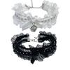 Bow Cross Heart Heart Pendant Necklace Vintage Y2K Collar Necklace Gifts Lace Necklace  Daily Wear