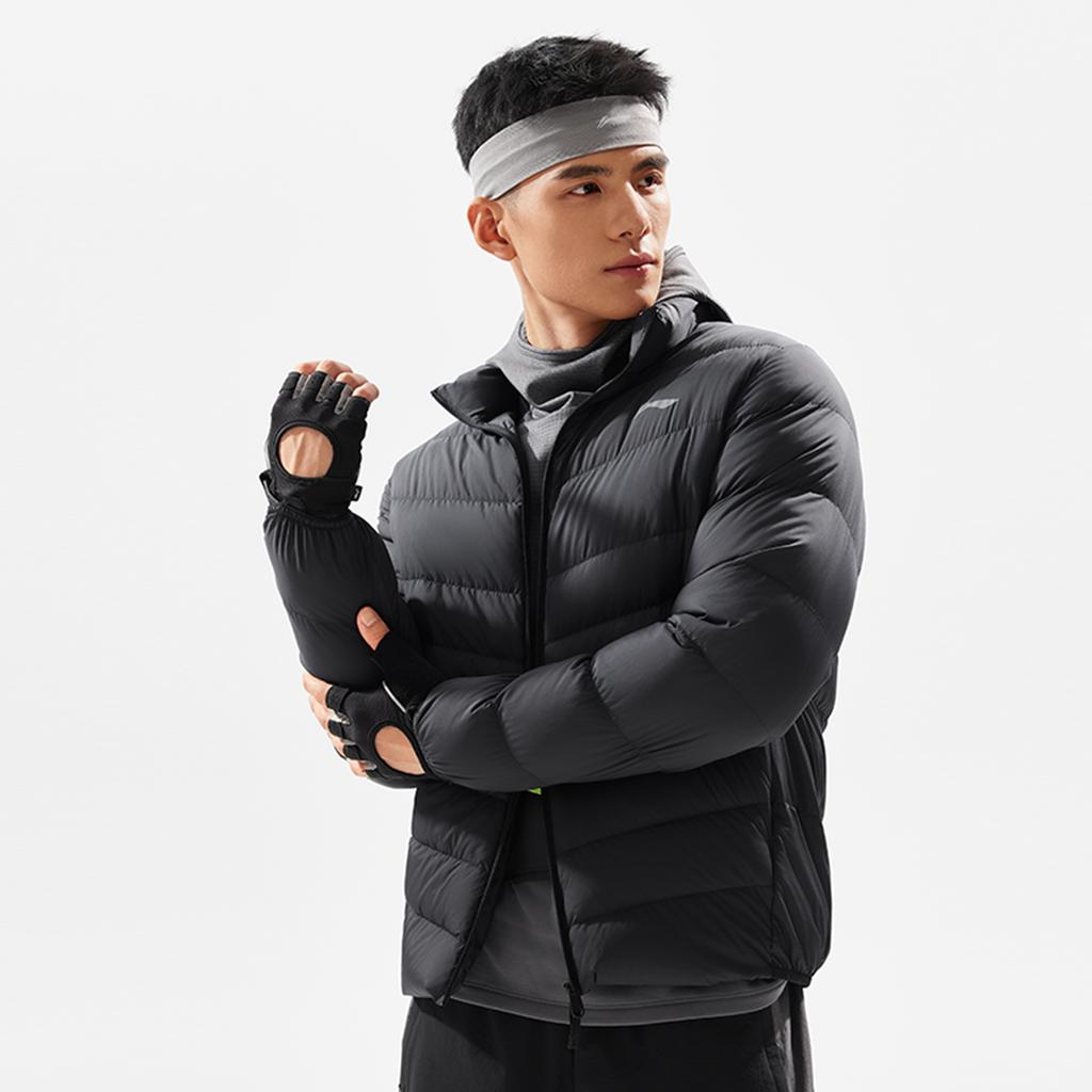 Li Ning Fitness Series Cold Resistant Outdoor Solid Color Lightweight Casual Versatile Logo Stand Collar Short Winter Down Jacket AYMU091-1