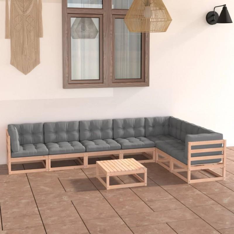 Day and Night - Day and Night Garden Furniture 8 Pieces and Cushions Solid Pine Wood