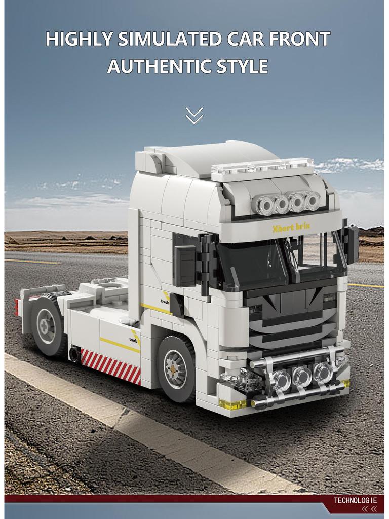 Brick Joy 66032 European Truck Model: Compatible with LEGO, DIY Educational Toy for Kids