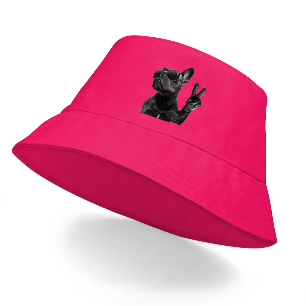 Cool Dog Wear Glasses Print UV Protection Bucket Hat Solid Bucket Hats Man Warm Fisherman Ideal Choice For Hiking Summer Hat