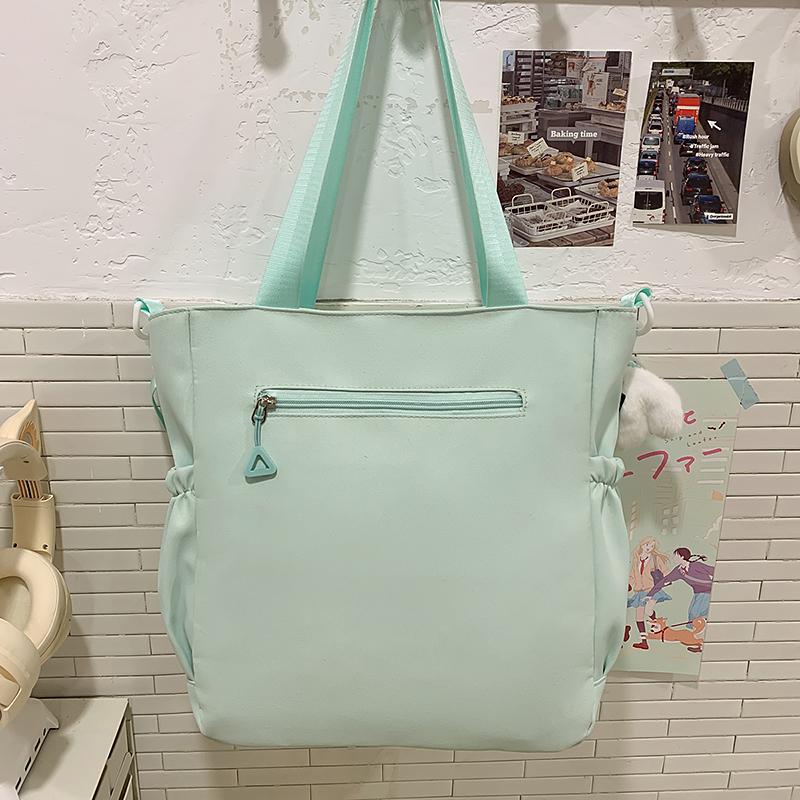 College Contrast Color Stitching Shoulder Bag Women's Lightweight Crossbody Bag Student Class Bag