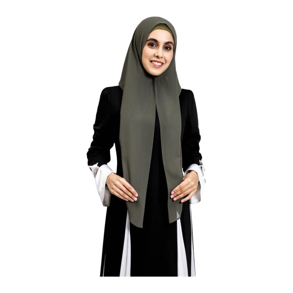 

Large Size Instant Chiffon Hijab Magnetic Buckle Turban New Long Shawl For Women 2