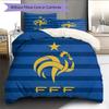 French Football Federation  Pattern Bedding Quilt Set  Home Decoration  Gift (1 * Duvet Cover + 2 * Pillowcase  Without Core)