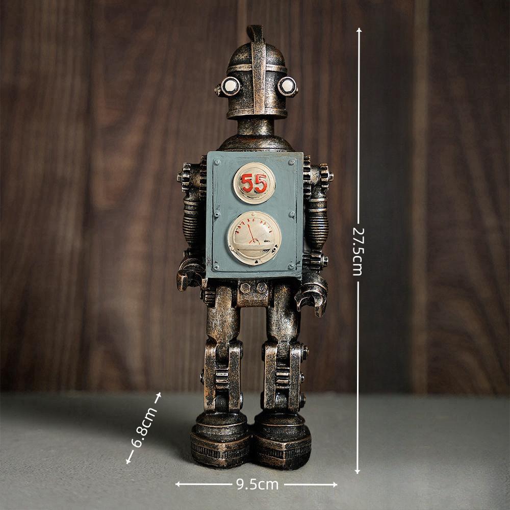 Mechanical Punk Bots Statue, Robot Sculpture, Retro Home Decor, Resin Crafts, Office, Desktop, Bookcase Ornament, Gothic Gear