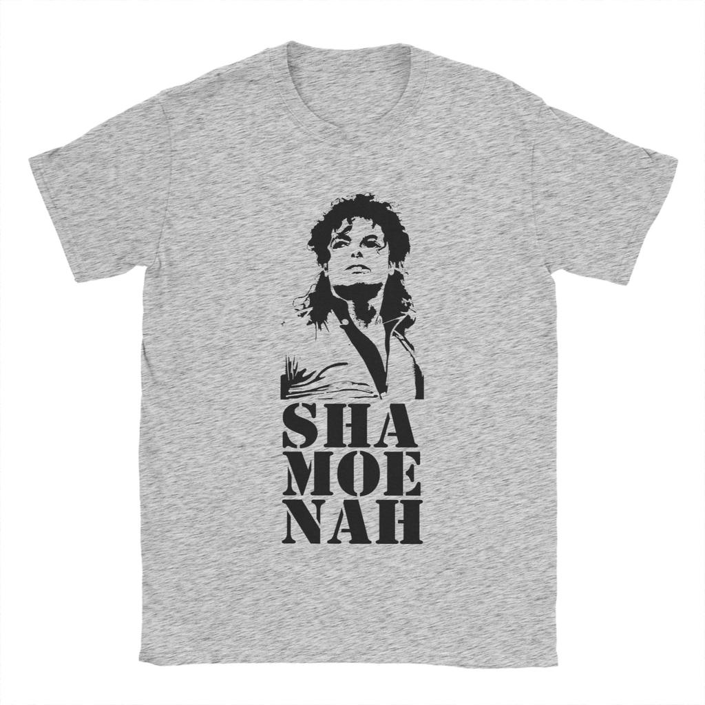 Sha Moe Nah Michael Jackson TShirts for Unisex Funny Cotton Tee Shirt Round Neck Short Sleeve T Shirt Gift Idea Clothing
