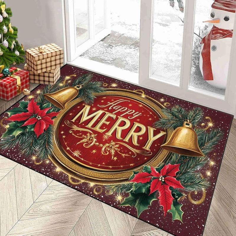 Christmas Reindeer Doormat Winter Holiday Balcony Rugs Bathroom Carpets Kitchen Anti-slip Doormat Welcome Entrance Home Decor