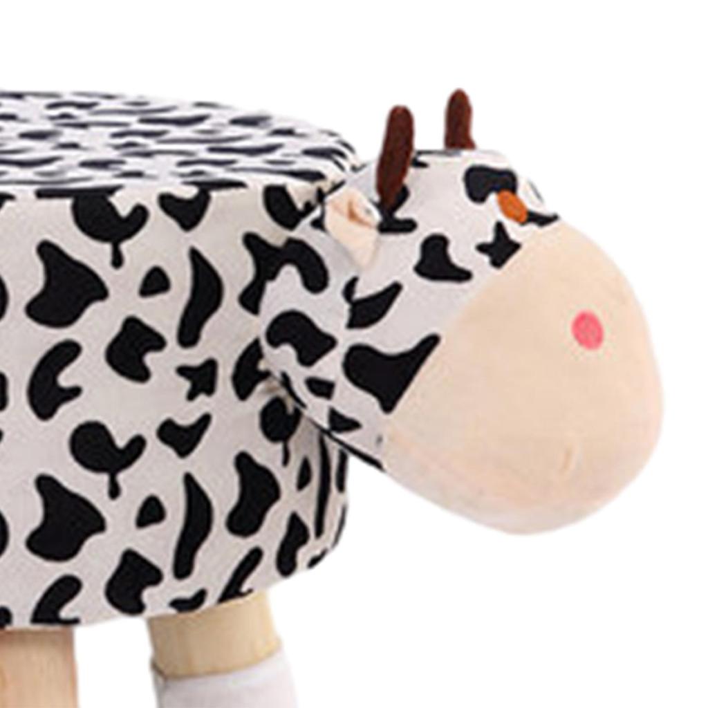 Foot Stool Seat Chair Animal Shape Foot Rest for Entryway Playroom Apartment Cow