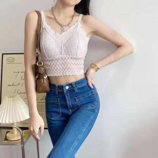 Plus Size Women's Sexy Lace Bra Thin Style with Cross-Over Design for Side Boob Control Anti-Drooping and Lifting Function