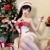 Sexy neck word shoulder tube top velvet hip skirt COS bunny christmas outfit sexy underwear christmas