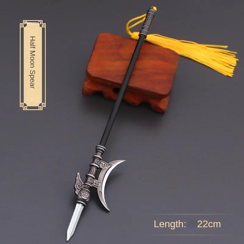 

Китайский Ретро Самурайский Меч 22см Металлическое Копье и Меч Мини Холодное Модель Украшения Ролевая Игра Поддельный Реквизит Простой Стиль