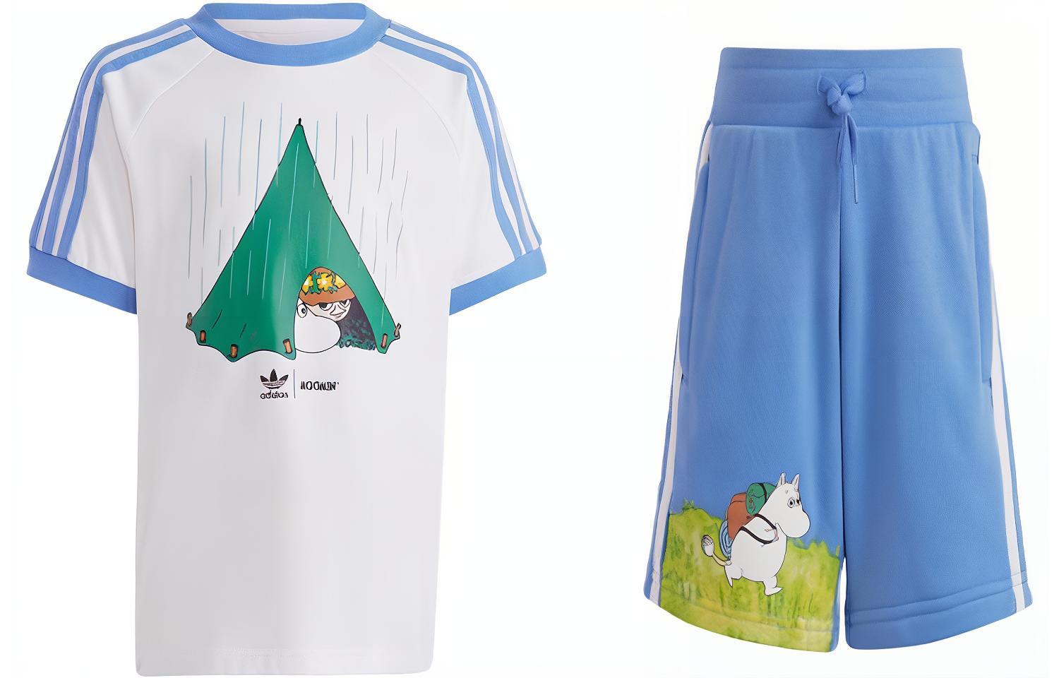 Adidas X Moomin Collaboration Collection Casual Sportswear White / Fusion Blue Children Aged 3 7 Years Old IC5630 116