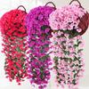 Violet Artificial Flower Valentine's Day Party Decoration Simulation Wall Hanging Basket Flower Orchid Fake Silk Vine Flowers