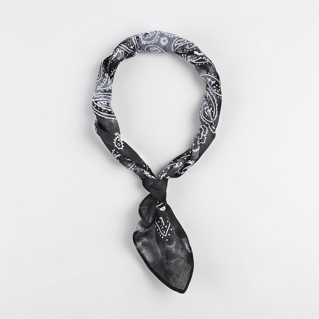 Trifong Bandana Paisley Tie-dye Black Navy Brown 3pcs 100% Cotton Handkerchief Bandana Adults Stylish Cotton Bandana Men's Unisex 55cm X 55cm