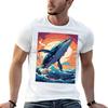 Blue Whale Oceanic Elegance Art Tshirt Kawaii Clothes Korean Fashion Funny T Shirts Unisex