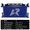 AN10 10-reihiger Aluminium-Ölkühler mit 262mm Montagehalterungs-Kit Trust Typ 7/8"-14 UNF Zubehör für Fahrzeuge Schwarz/Blau