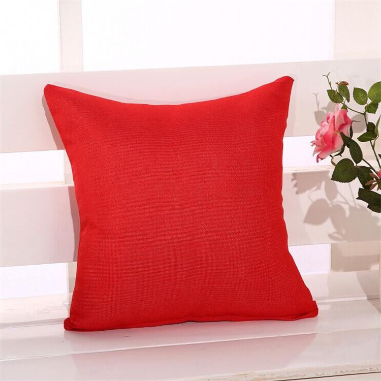 45x45cm Thin Linen Sofa Cushion Cover Solid Color Home Living Room Office Chair Decoration