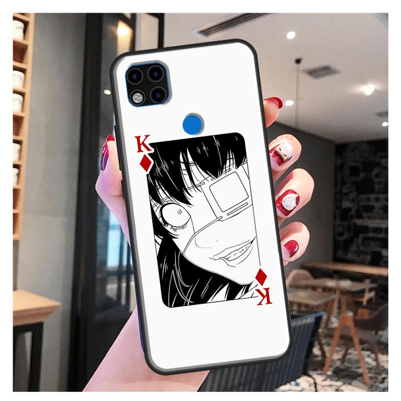 Ikishima Midari Kakegurui Anime Funda für Xiaomi Redmi Hinweis 10S 9S 8T 9 Hinweis 10 Pro Hinweis 11 Pro Redmi 9C 9A 9T Weicher Fall