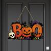 Halloween Wooden Hanging Sign BOO Decorative Wall Plaque for Holiday Party Indoor Outdoor Seasonal Celebration Decoration